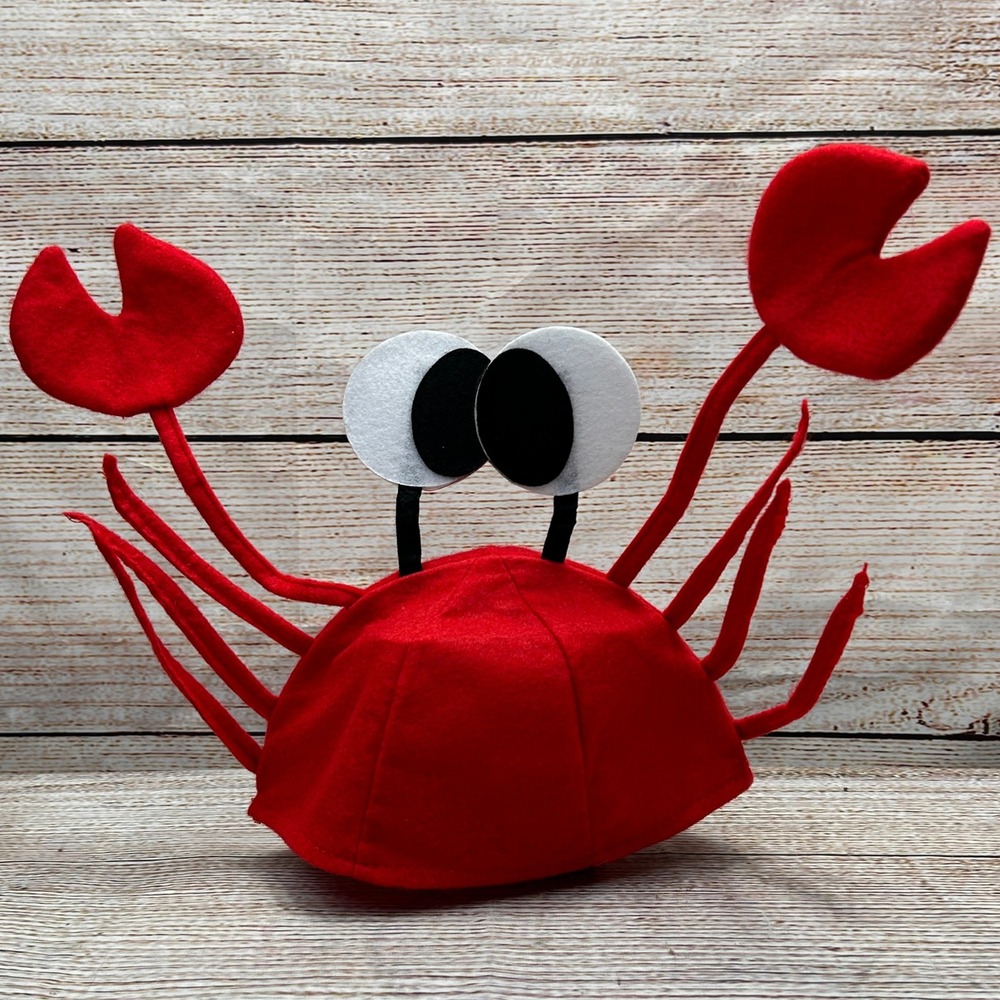 Crab Hat‎ Costume Accessory Red Eyes Posable Claws NEW